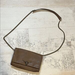 Longhorn Brown Leather Crossbody Bag T-shirt & Jeans Brand